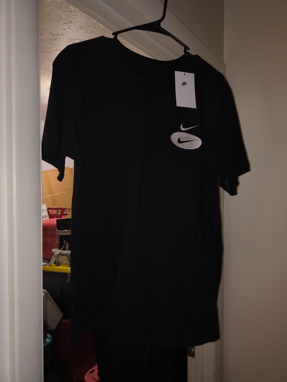 Nike Black Short-Sleeve T-Shirt with White Nike Logos